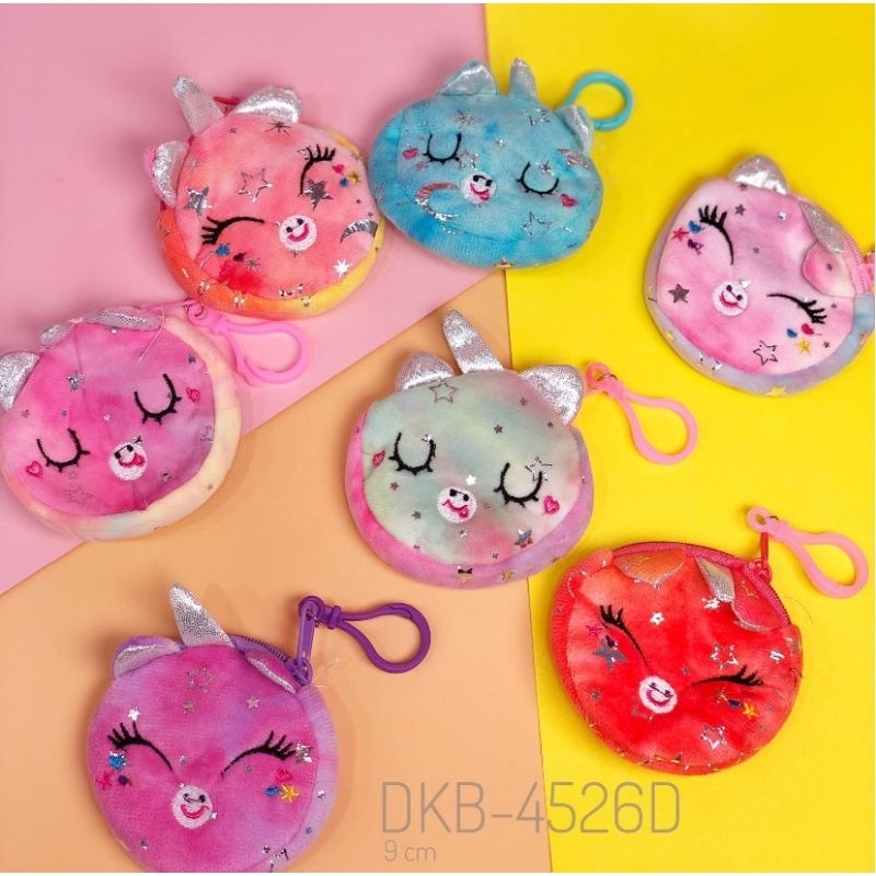 DOMPET KOIN BULU KARAKTER UNICORN CUTE/ GANTUNGAN DOMPET KOIN / TAS EARPHONE / POUCH MINI COIN