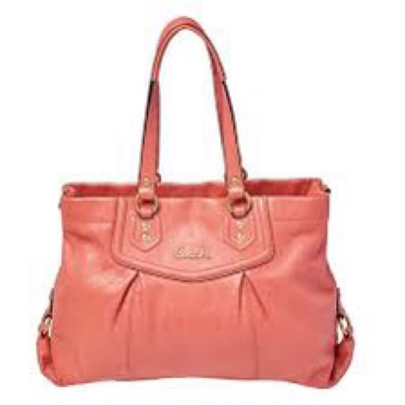 Preloved Coach Ashley Coral Pink Orange Tote Sling Bag