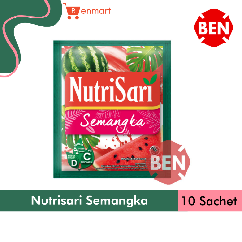 

Nutrisari SEMANGKA 1 Renceng 10 Sachet Pcs - Nutri Sari Water Melon