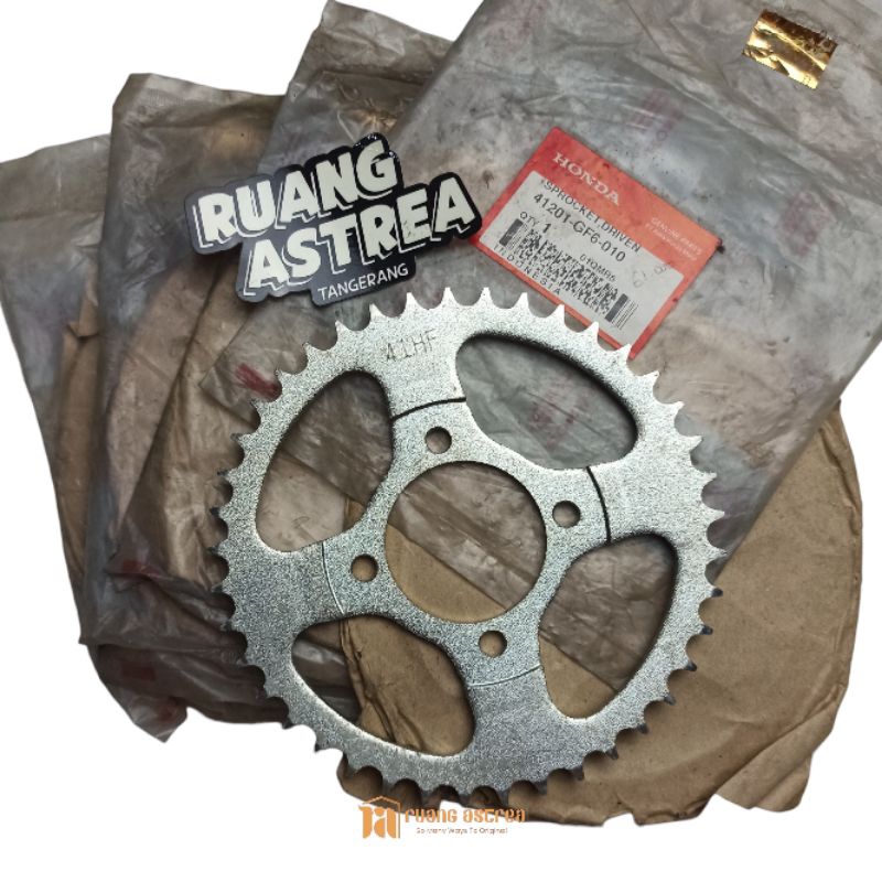 SPROCKET DRIVEN GEAR GIR BELAKANG HONDA WIN 100 41201 GF6 010 ASLI ORI ORIGINAL