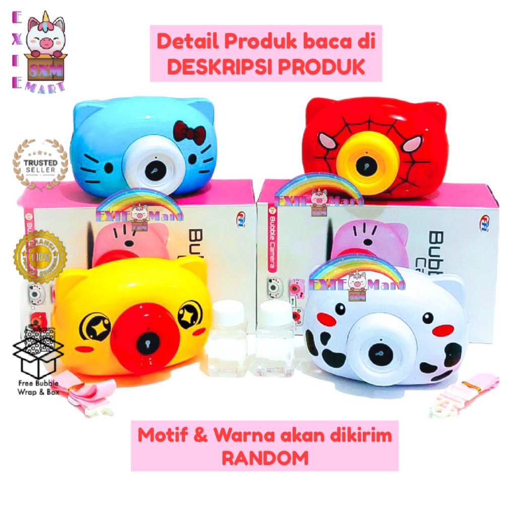 MAINAN ANAK BUBBLE CAMERA [FU1144] - MAINAN GELEMBUNG SABUN KAMERA KARAKTER IMPORT - KAMERA GELEMBUN