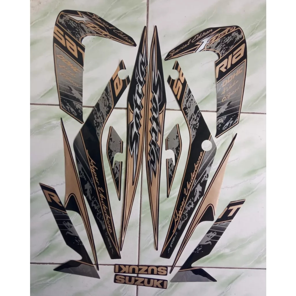 stiker striping suzuki satria fu barong f 150 2012 2013 se gold lis original
