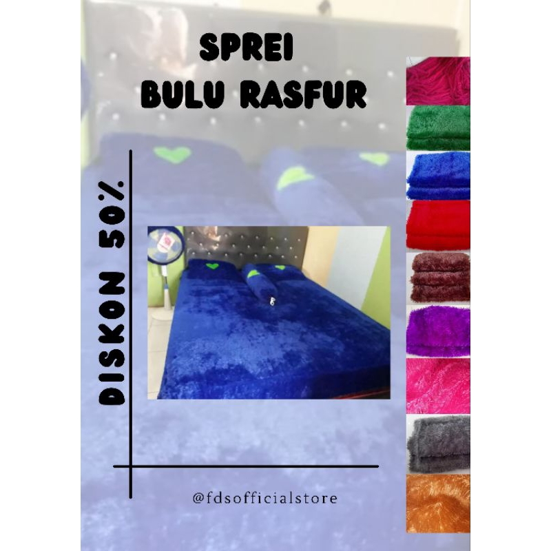 Sprei kasur bulu rasfur free sarban sargul / sprei bulu rasfur SET no.1 180x200