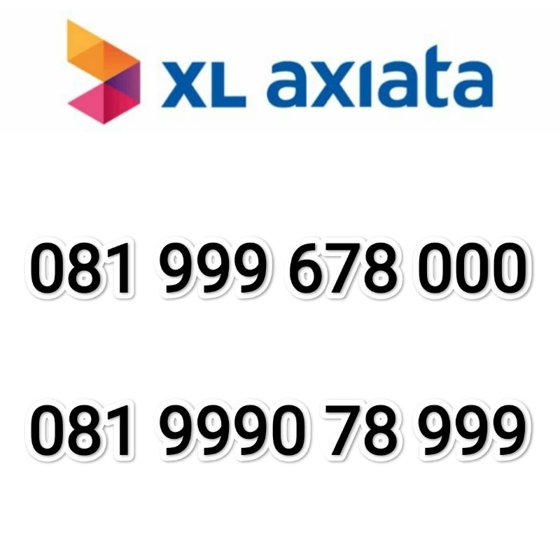 Kartu Perdana Nomor Cantik Prepaid Simcard Kartu XL Prabayar Triple Besar 999 678 000 999 078 999 80