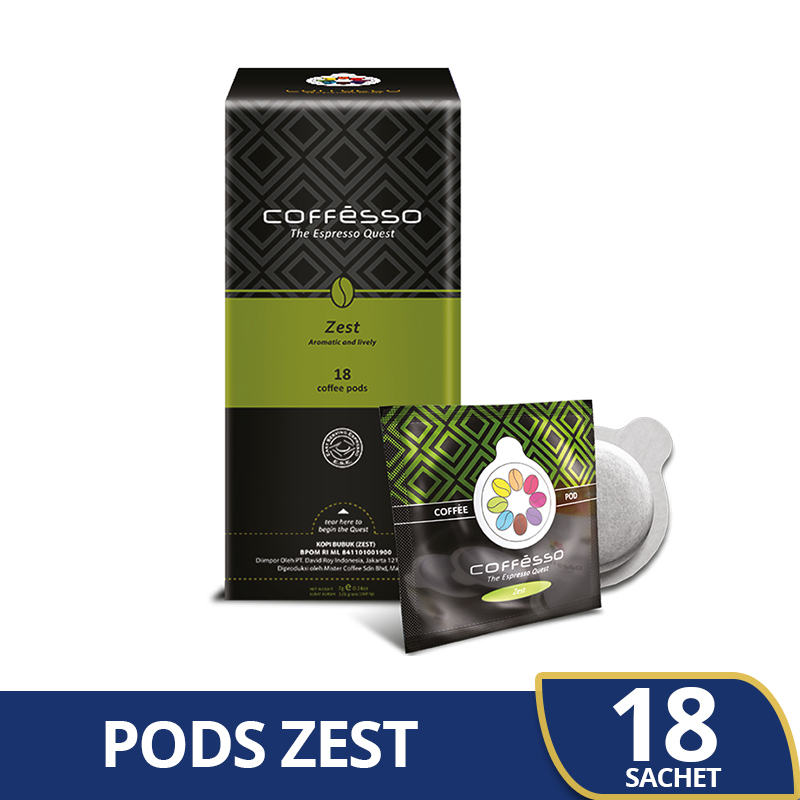 

Coffesso Zest Coffee - Kopi Pods Isi 18s