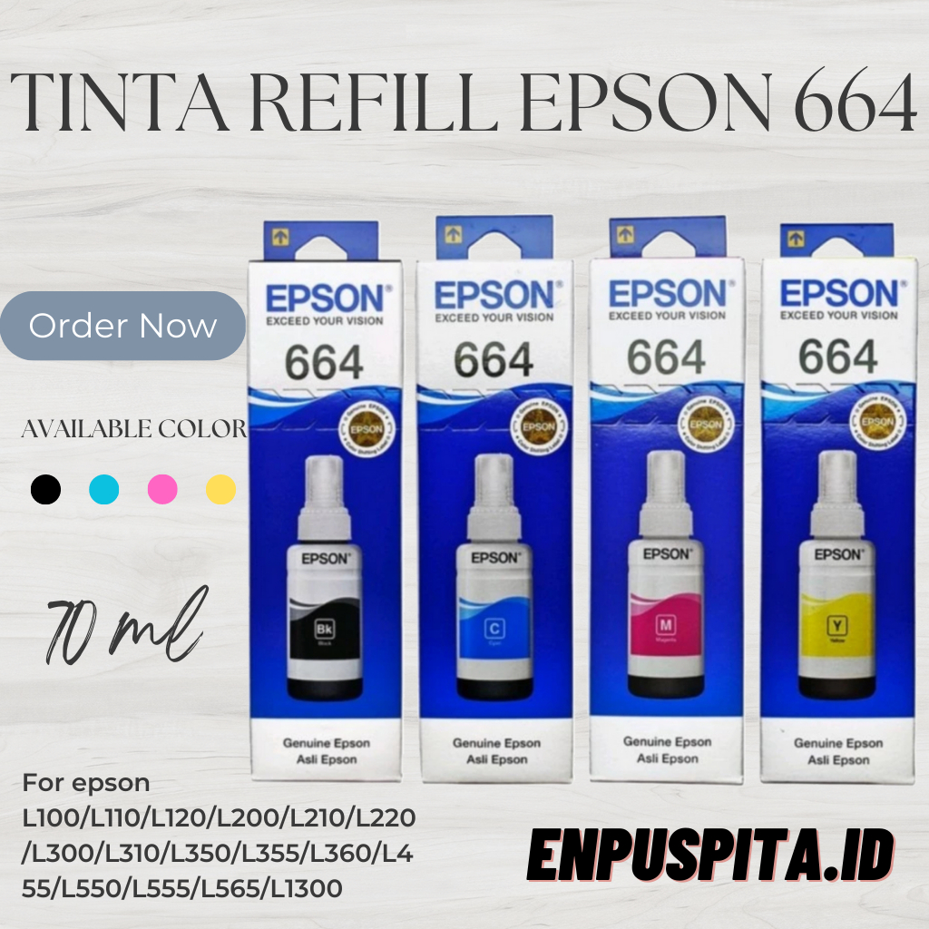 Tinta Epson 664 T664 Printer L360 L220 L350 L120 L121