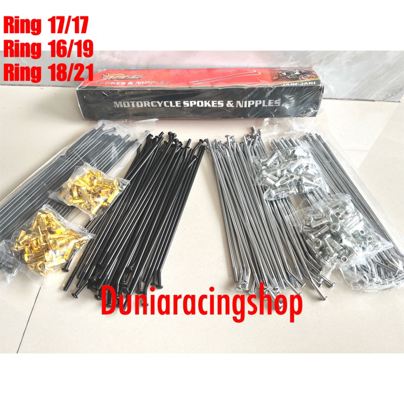 Jari jari Ruji KLX 150 CRF DTracker 150 Hitam gold dan Crom ring 17 17 16 19 18 21 batang besar