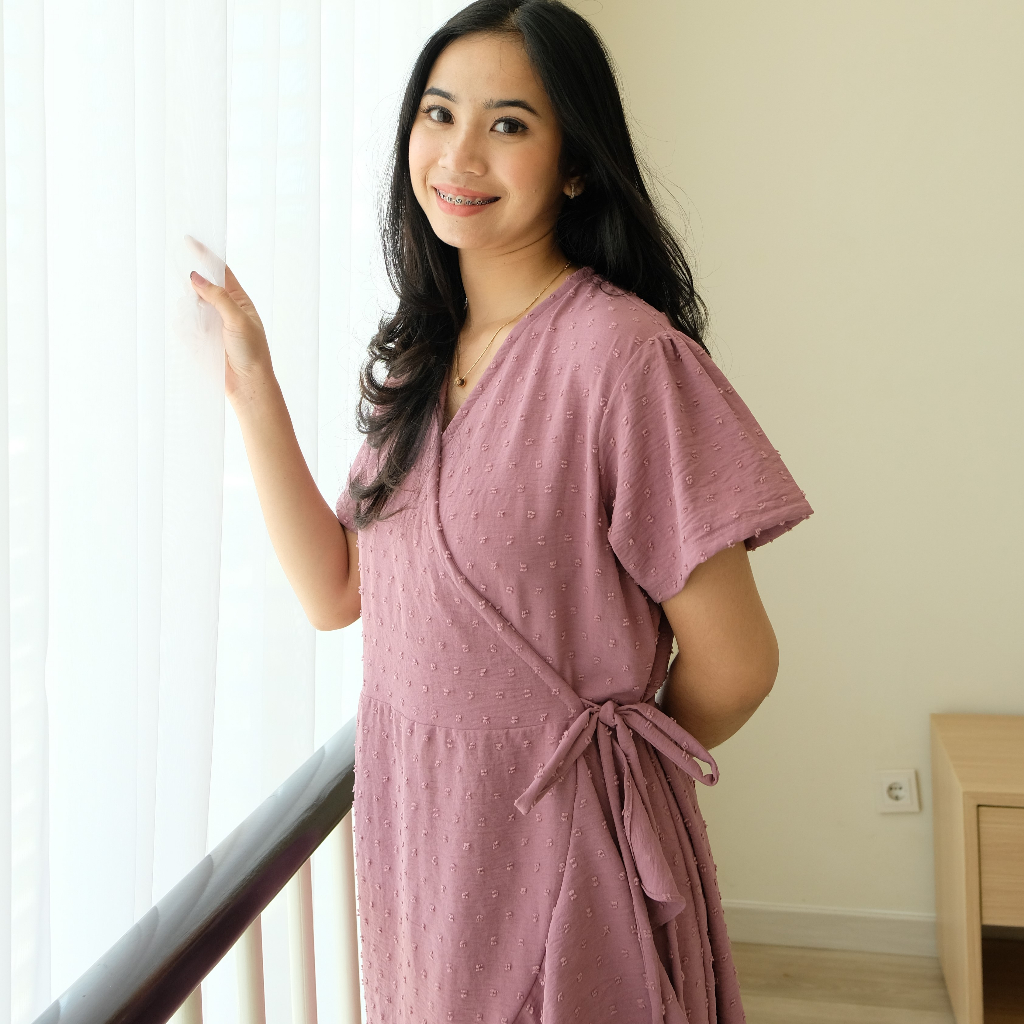 Ladybydiana KIREY DAILY WEAR Wanita Ala Kimono Dress Bahan Crincle Busui Friendly