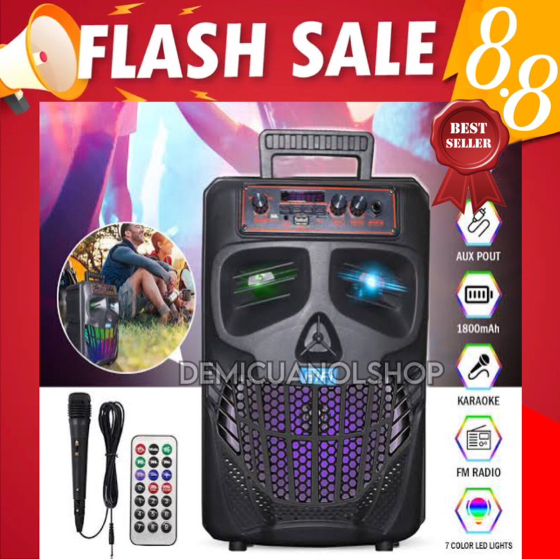 PALING MURAH Speaker Bluetooth Karaoke Bonus Mic SQ-7801 Ukuran Besar Jumbo Full Bass/Speakaer Musik