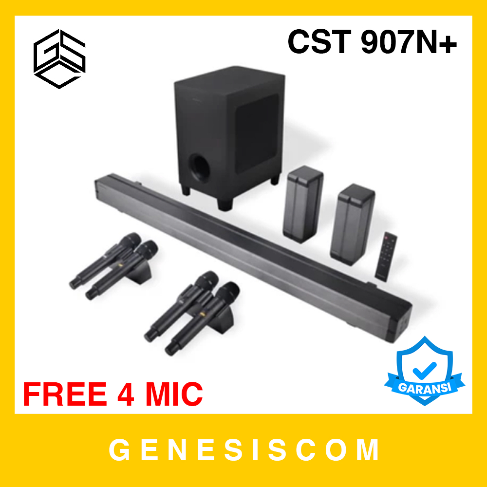Speaker Soundbar SIMBADDA CST 907N+ Wireless Bluetooth Karaoke Multimedia TV Sound Bar Home Theater 