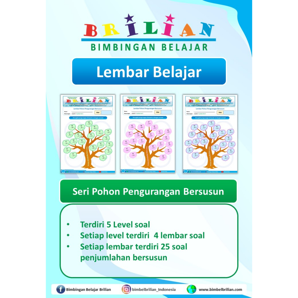 

Lembar Pohon Pengurangan Bersusun (20 Lembar)