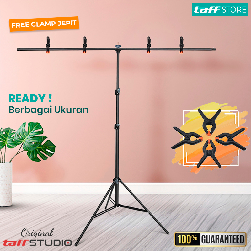 Stand Background Foto Studio Produk Tiang Backdrop Dekorasi Model-T Untuk Green Screen Youtuber Vlog