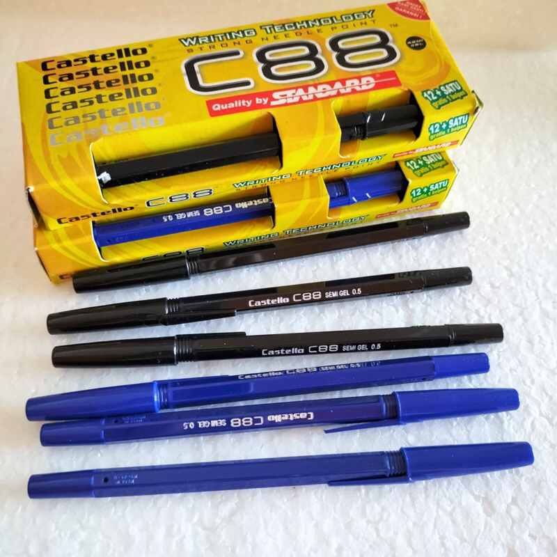 

(1Dus) Pulpen Standard C88 Castello 0.5mm Pen Pena Ball Point Bolpen 12pcs ( 0.5 mm 1 Dus Box 12 pcs )