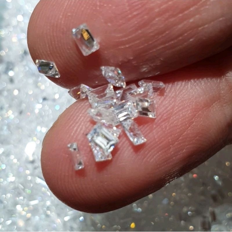 Batu Permata Zircon White Baguette Cut AAA - Batu Permata Sirkon White Clear - Permata Untuk Perhias