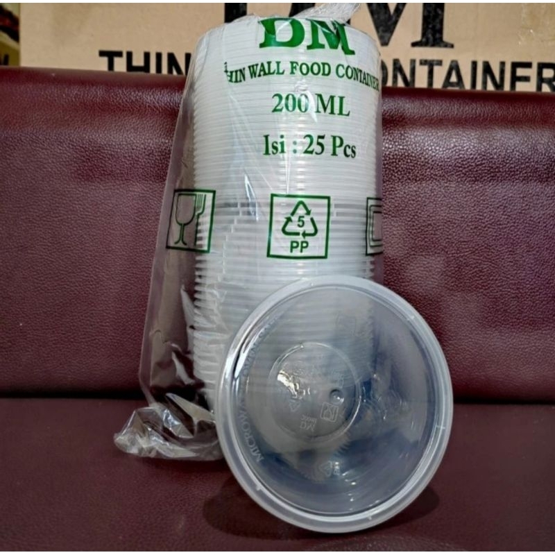 Thinwall Cup Dm 200ml / Cup Pudding Plastik bulat @25set