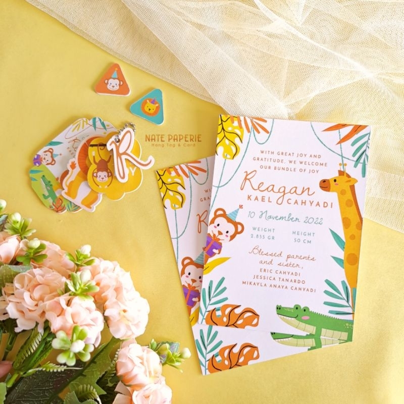 

Card Safari Theme for Birthday and Baby Born