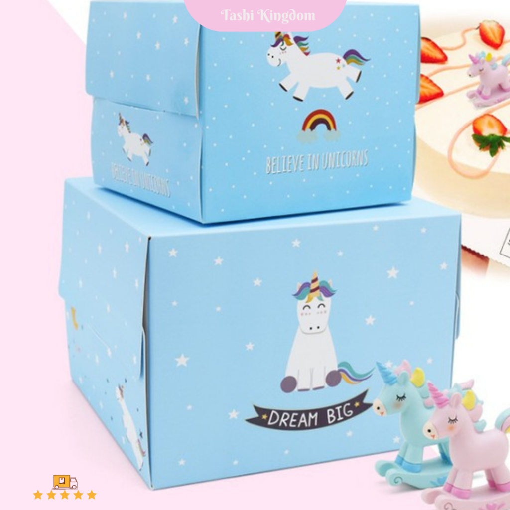

kotak cake gg 20 cm motif Unicorn box makanan Box Unicorn Ulang tahun Kotak dus cake