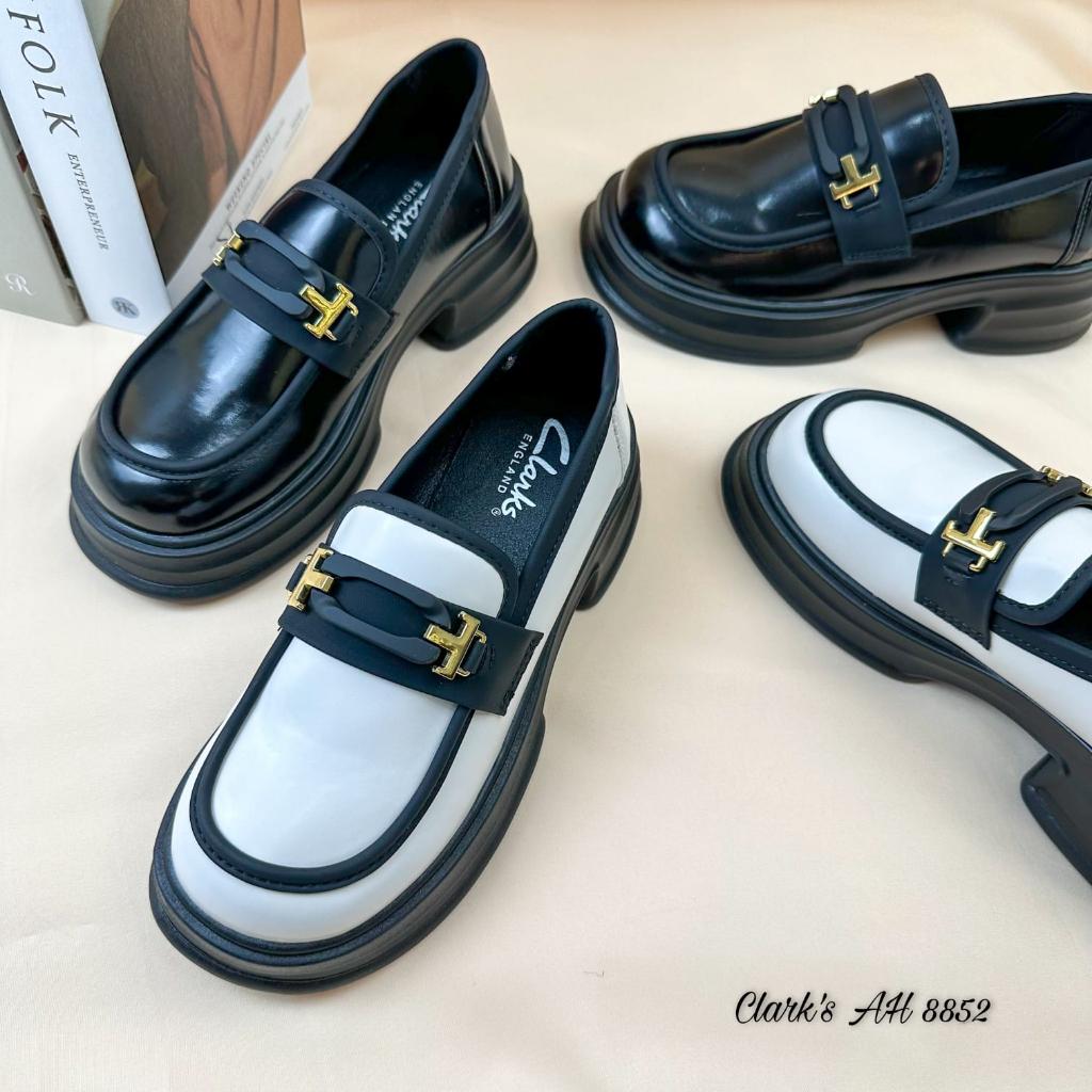 Clarks Sepatu Kulit Wanita Hak 4 cm AH 8852 100% Kulit Asli / Sepatu Kerja Murah / Sepatu Kerja Keki