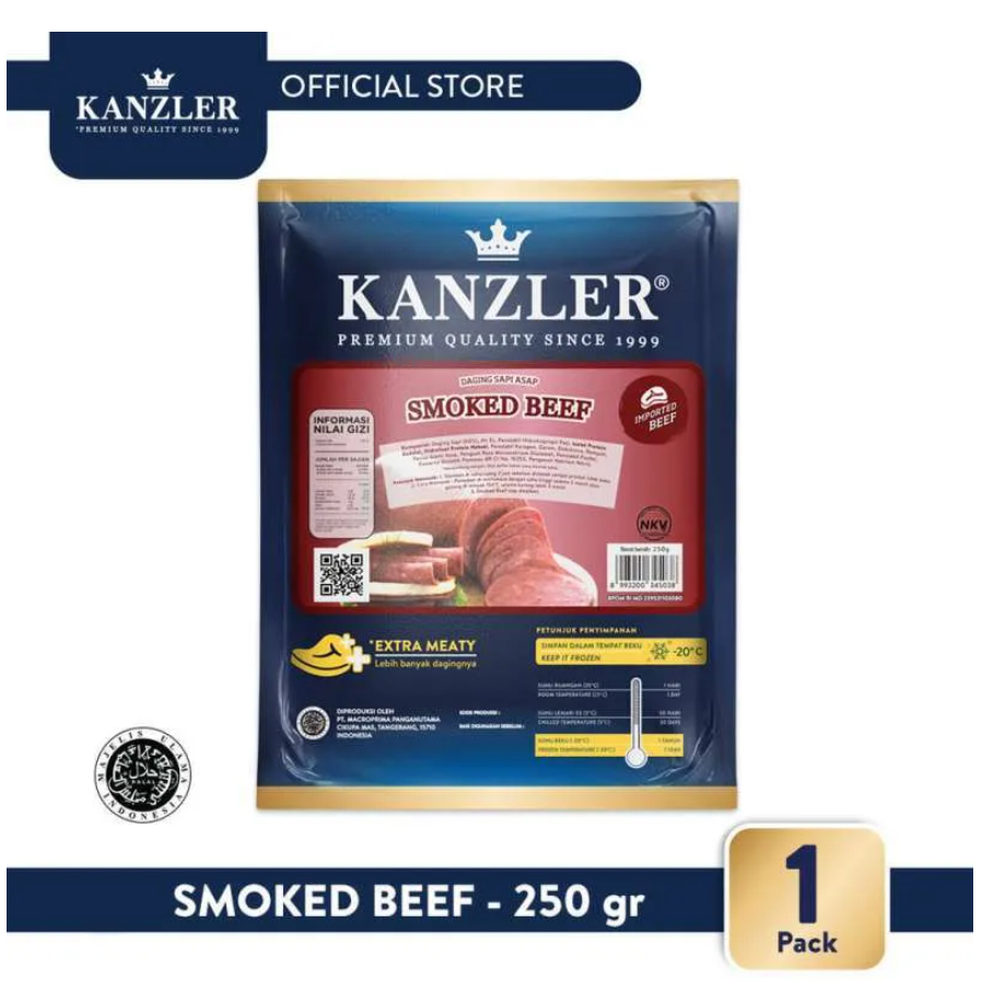 

Kanzler Smoke Beef 250GR Round Daging Sapi Asap