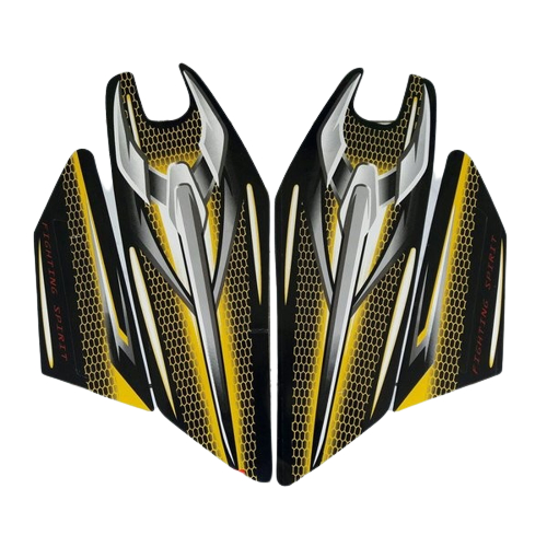 STIKER STRIPING LES LIS BODY MOTOR RX KING 2007 HITAM KUNING STANDAR