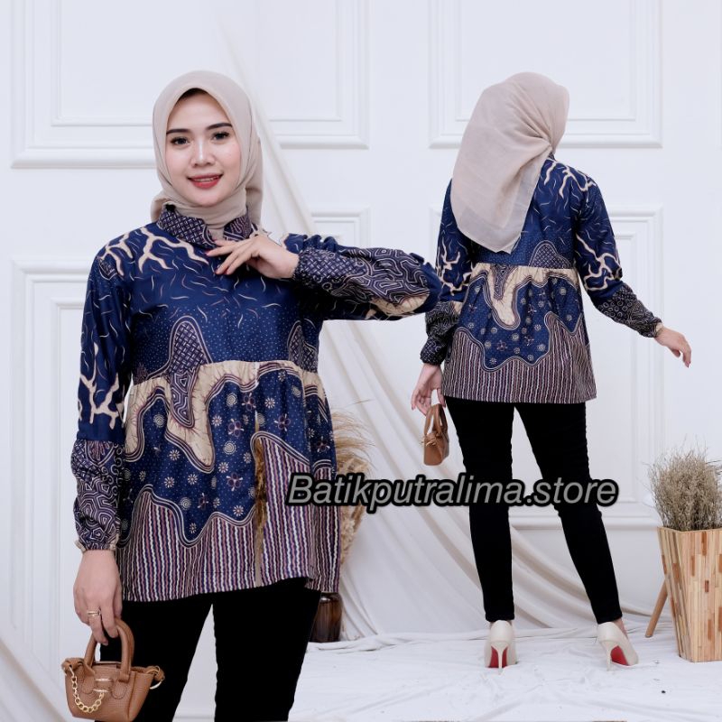 Baju batik wanita Bluse batik wanita kantor Kemeja batik wanita kantor