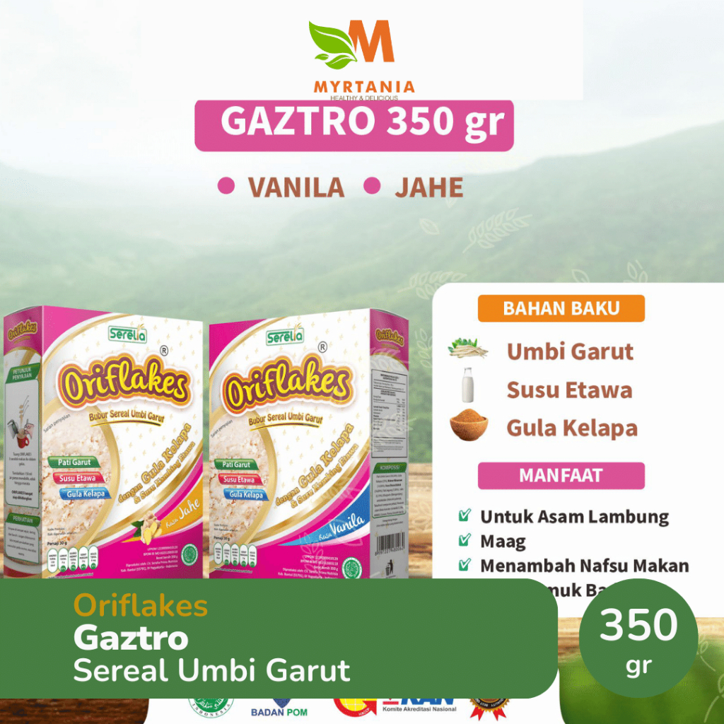 

Oriflakes Gastro Sereal Umbi Garut Asam Lambung 350 gr