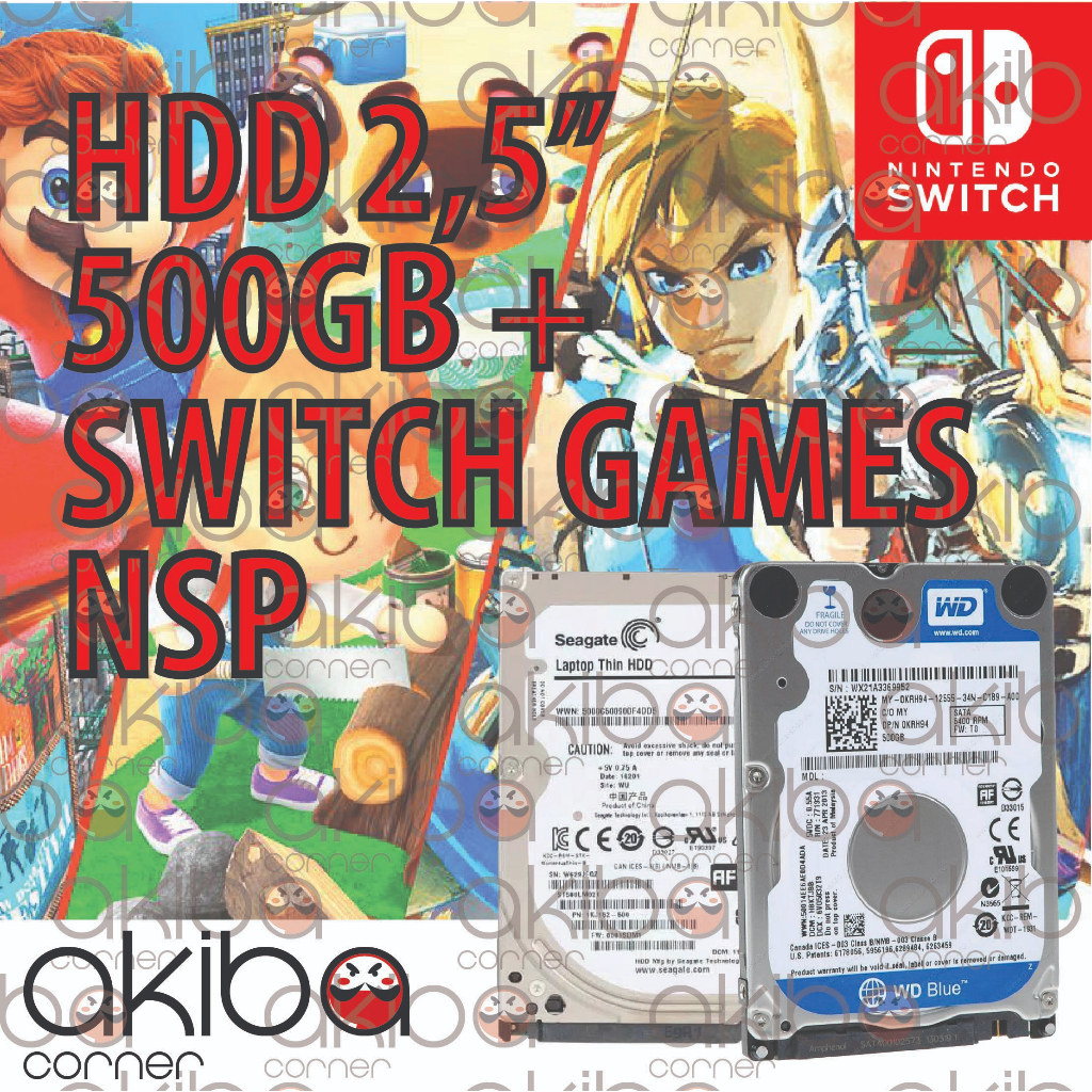 Paket Hemat Hardisk/HDD/Hard Disk 2,5" + Game Nintendo Switch - 500 GB