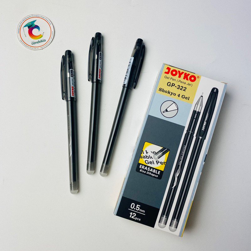 

Pulpen Gel JOYKO GP-322 0.5 Hitam Shokyo Bisa dihapus Erasable - 12 pcs