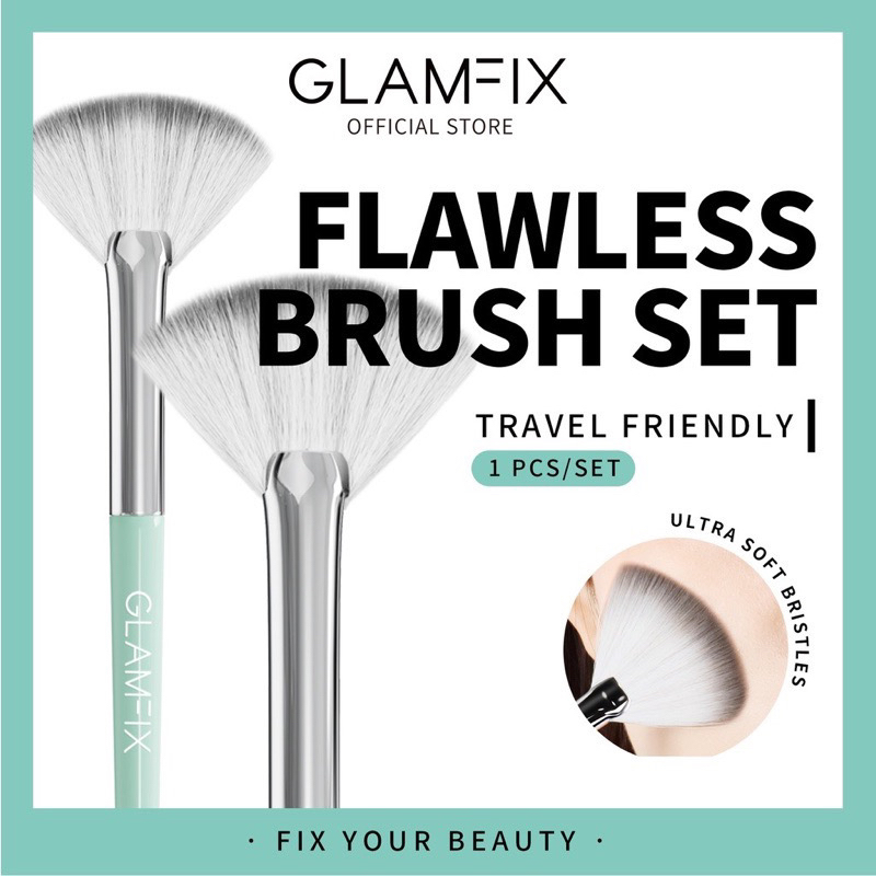 GLAMFIX FLAWLESS FAN BRUSH Kuas Make Up Highlighter | GLAM FIX Alat Kecantikan Makeup by YOU