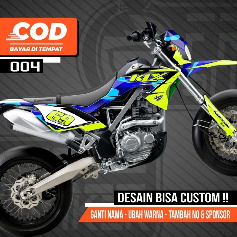 DECAL KLX 150 G, L, BF STABILO ARMY BIRU DTRACKER BISA CUSTOM