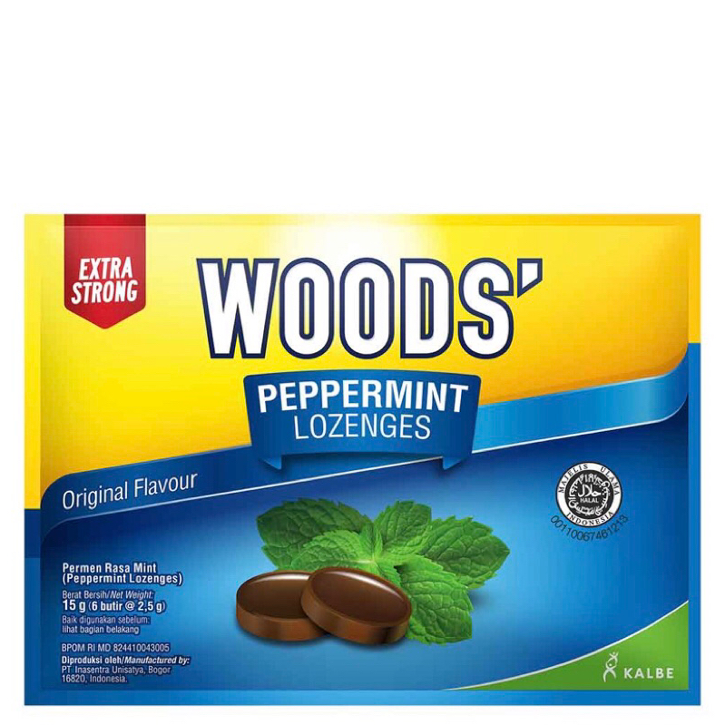 

Permen woods’ Peppermint lozenges 5s lemon original