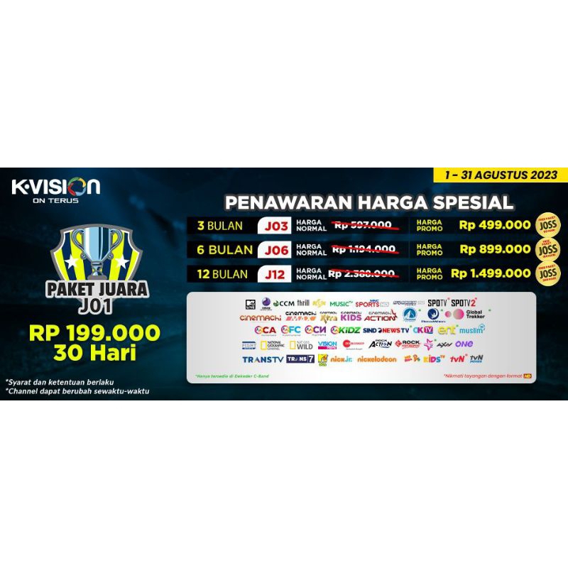 paket juara ( j01) K-Vision / optus 66 hd /lgsatstar