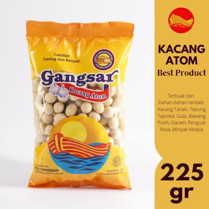 

GANGSAR KACANG ATOM | KACANG TELUR NETTO 225 GR