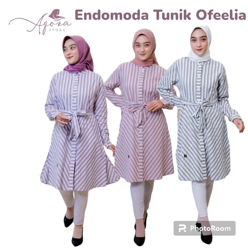 Endomoda Tunik Ofeelia | Tunik Endomoda Terbaru | Tunik Garis | Tunik Salur | Tunik Premium| Tunik E