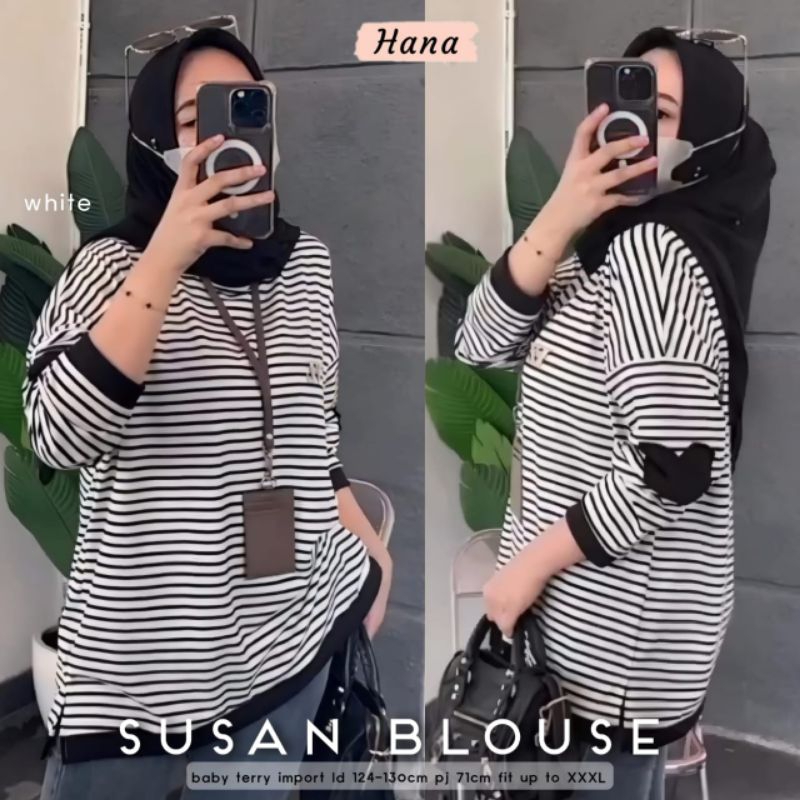 Susan blouse babyterry import super jumbo Ld 124 by Hana