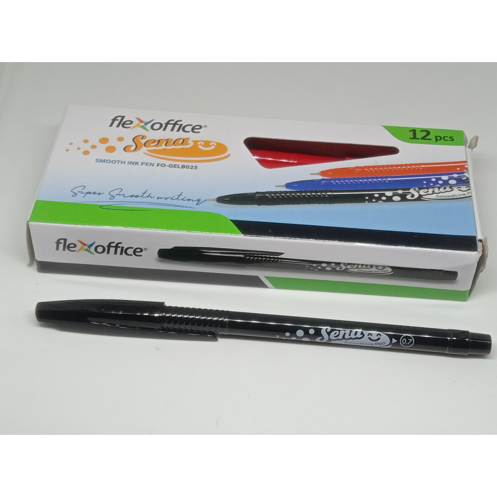 

1 KOTAK ISI 12 PCS PEN PULPEN FLEXOFFICE SENA TERSEDIA 3 WARNA