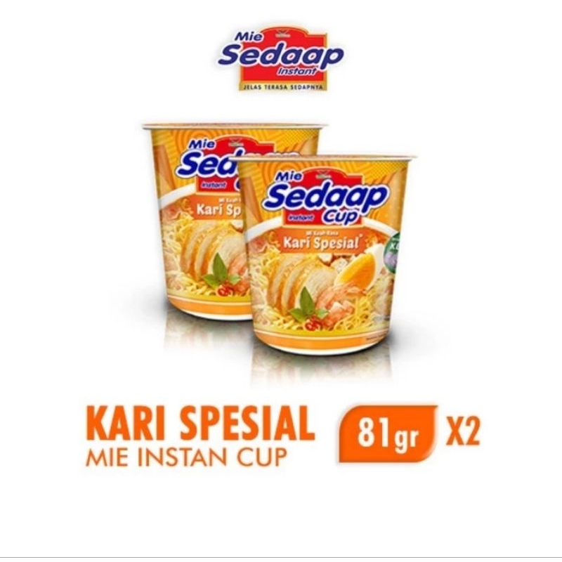 

Mie Sedaap Cup Mi Instan Kari Spesial 81g Paket 2 Pc