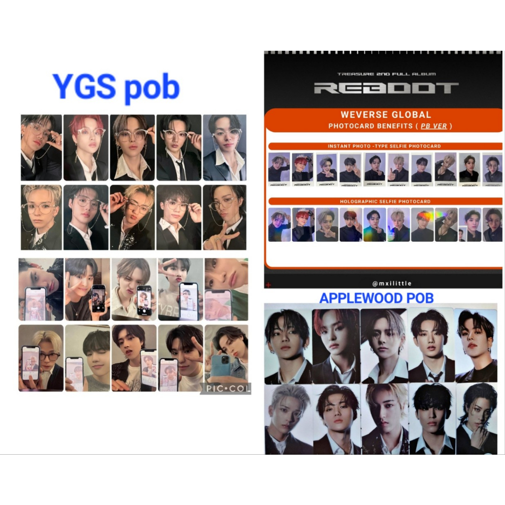 (Ready) Photocard PC Treasure Reboot POB YGS mirror selca kacamata & Weverse & APPLEWOOD Jihoon Jeon
