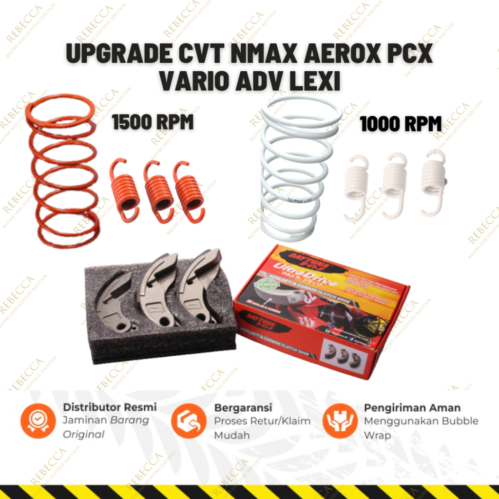Paket Upgrade Cvt Kirian 1000 1500 rpm Kampas Ganda Per CVT Nmax Old All New Nmax Aerox Lexi Per Cen