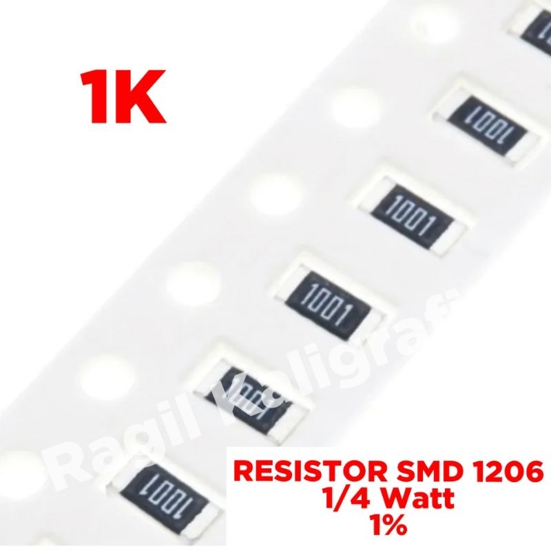 RESISTOR 1K SMD 1206 1% 1/4 WAT - RESISTOR SMD 1206 1K