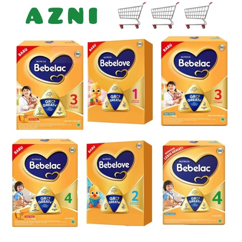 Bebelove 1 2 Bebelac 3 4 Vanila/ Madu 400 gr - Susu Formula 0-6 6-12 bulan 1-3 3-6 tahun