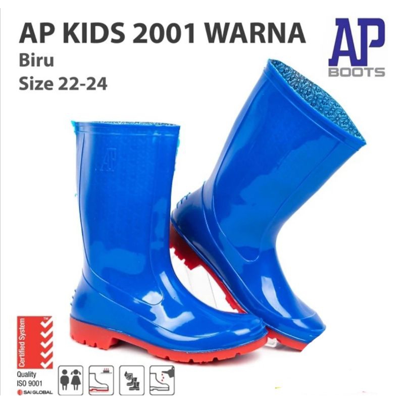 Sepatu Boot karet pendek Ap kids 2001 Original sepatu boot anti air