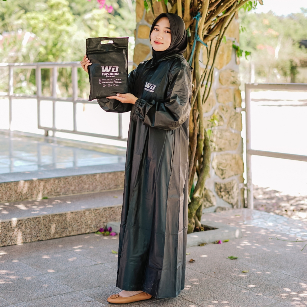Jas Hujan gamis Jumbo Wanita Jas hujan Gamis Muslimah Gamis Premium MEREk WD FASHION