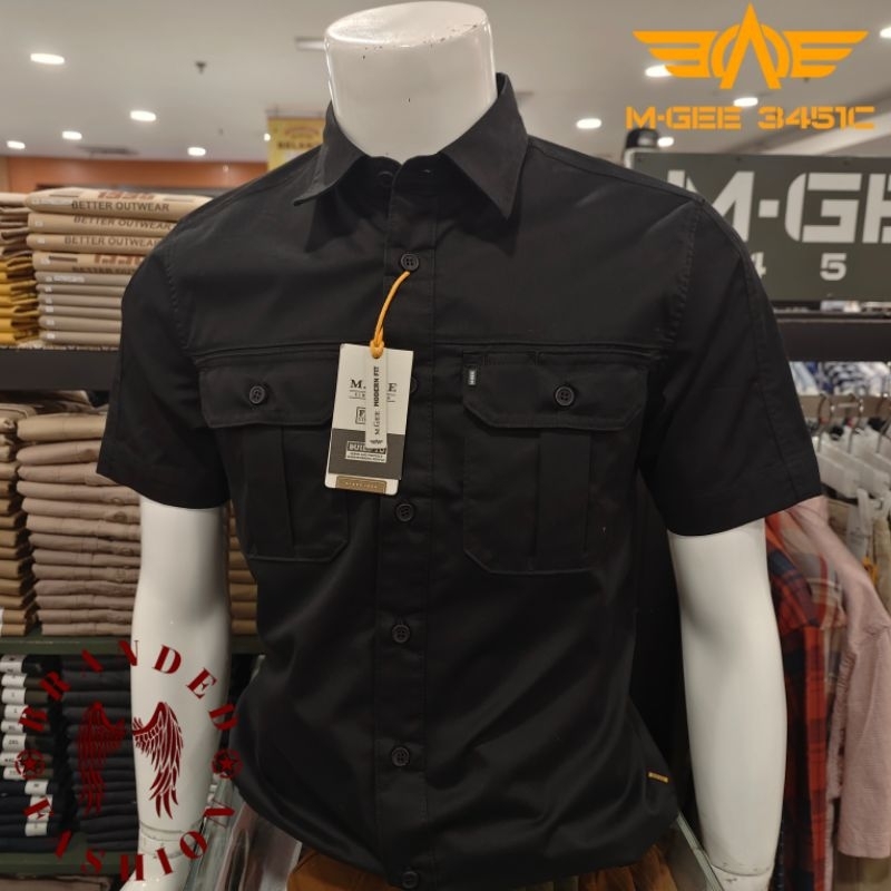MGEE KEMEJA LENGAN PENDEK TUDOR C004 BLACK