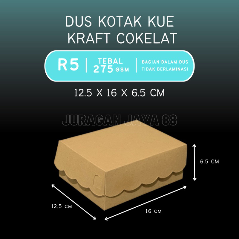 

Dus Kue / Kotak Makan R5 12,5cm x 16cm x 6,5cm Kraft Cokelat (Ketebalan 275 gsm) | Kotak Nasi / Kotak Kue Kotak Kue Basah Tempat Kue Kering