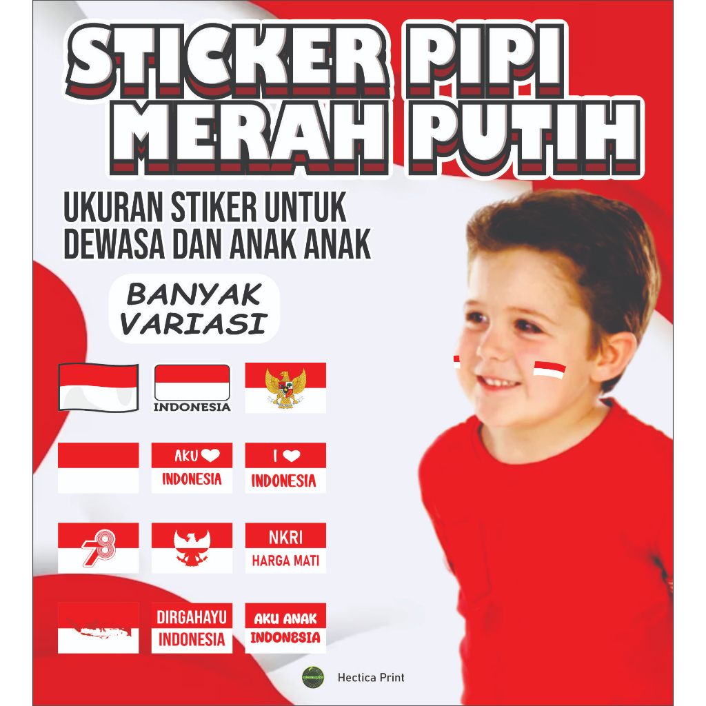 

Stiker Pipi Kemerdekaan Indonesia / Sticker HUT RI Bendera Merah Putih / Sticker Merah Putih / Pancasila / I Love [81Pcs]