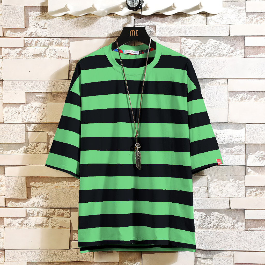 New Kaos Distro Belang - Belang/Baju Stripe Pria Dan Wanita Premium Bahan Cotton Combed Tebal