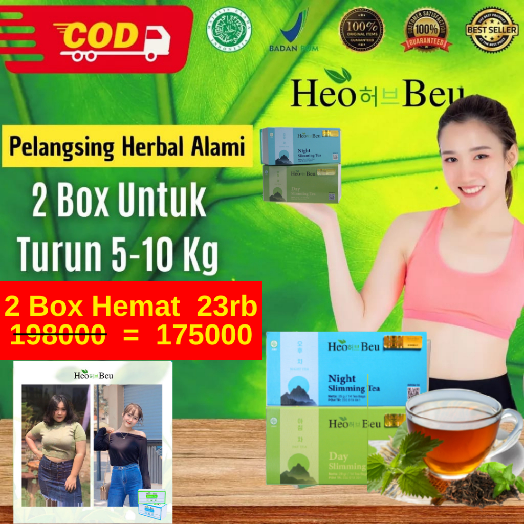 

PROMO Teh Heo Beu Sliming tea Diet day & night Teh Diet siang malam Pelangsing penurun menurunkan berat badan Alami PROMO BPOM HALAL 100% ORIGINAL