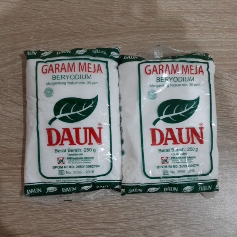 

Garam meja merek DAUN beryodium garam halus 250g