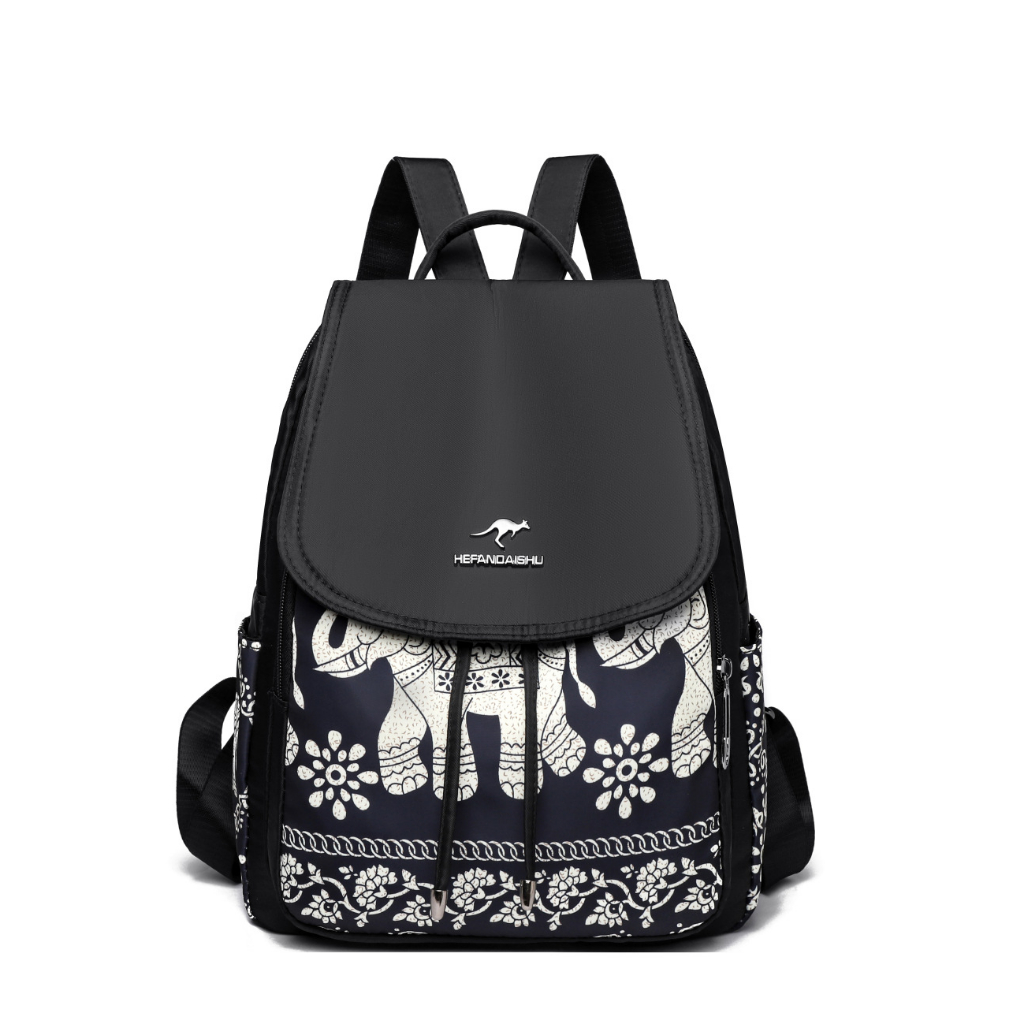TAS RANSEL WANITA LUCU ANTI AIR MOTIF GAJAH HITAM IMPORT PREMIUM SOLARA KOREA BACKPACK MURAH SEKOLAH GENDONG TA883B5 CEWEK FASHION TERBARU BRANDED PUNGGUNG KULIAH KERJA SIMPLE